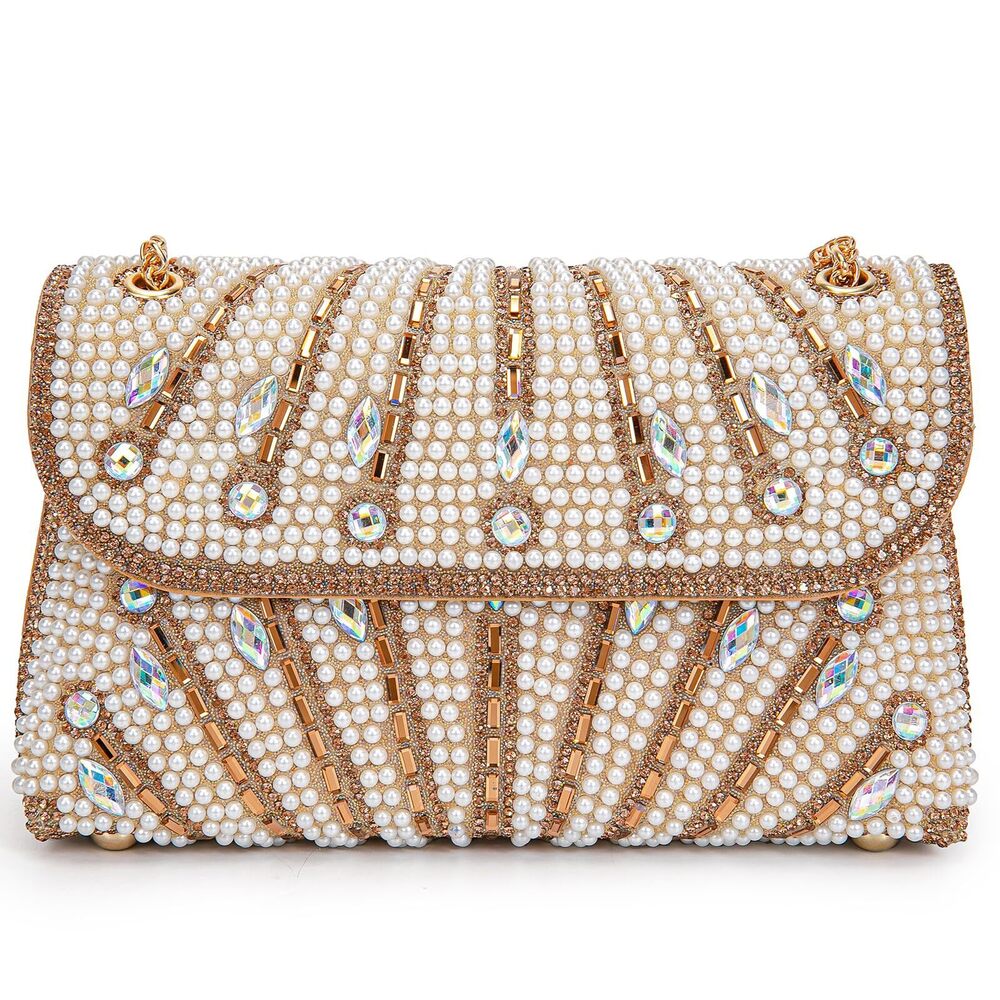 6281 New Rhinestone and Pearls Evening Handbags Shoulder Bags Crossbody
